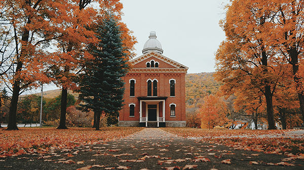 A public building in the fall.