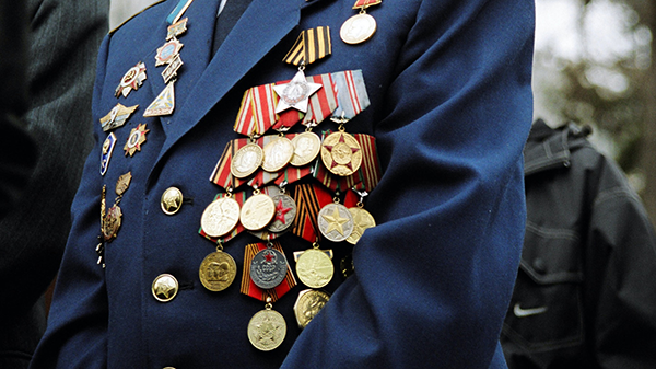 A uniform showing multiple military service ribbons